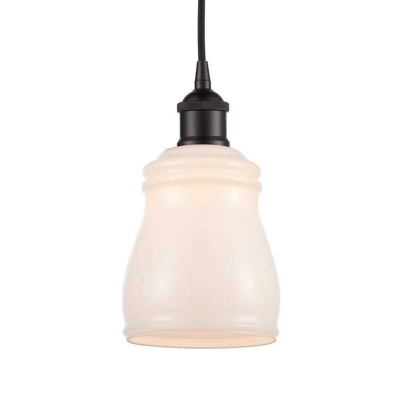 Innovations Lighting 616-1P-10-5 Ellery Pendant Ellery 5" Wide Mini - Oil Rubbed Bronze / White