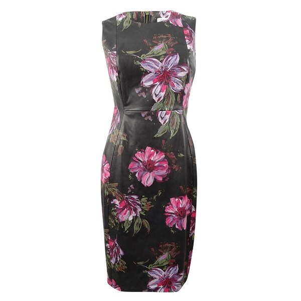 Calvin Klein Black Floral Sheath Dress 2024 www.eck