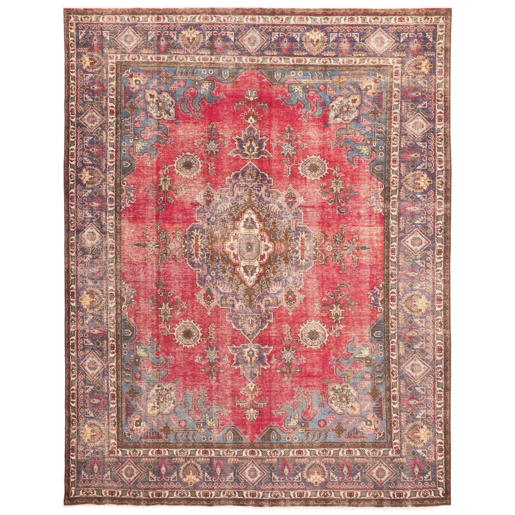 ECARPETGALLERY Hand-knotted Antalya Vintage Red Wool Rug - 9'11 x 12'8