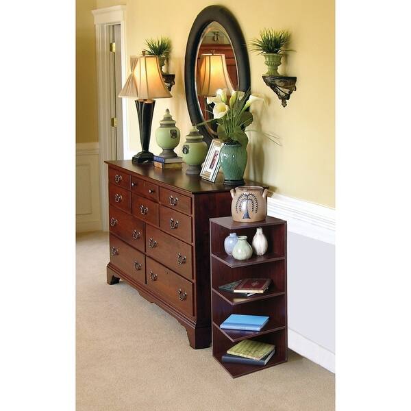 Shop Bandwagon Corner Bookshelf 4 Shelf Mahogany Finish Nightstand End Table 32 12 In X 12 In X 32 In Overstock 15030873