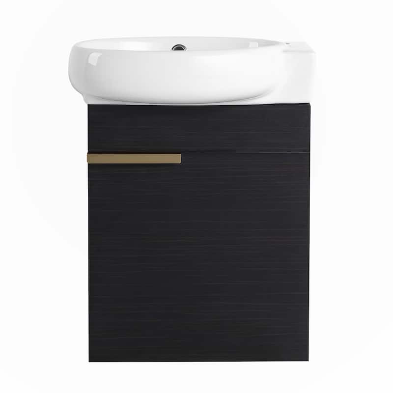 Soft Close Doors Bathroom Vanity With Sink,16 Inch