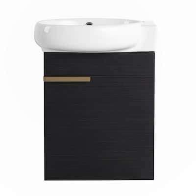 Soft Close Doors Bathroom Vanity With Sink,16 Inch