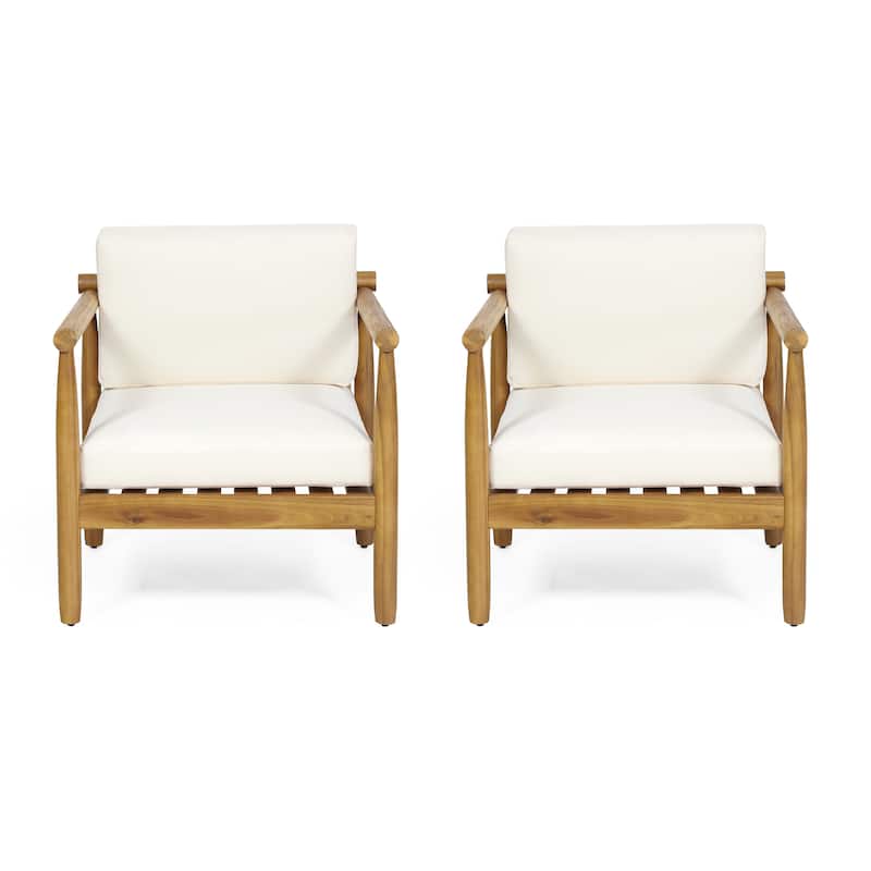 Bonsallo Outdoor Acacia Wood Club Chairs (Set of 2) by Christopher Knight Home