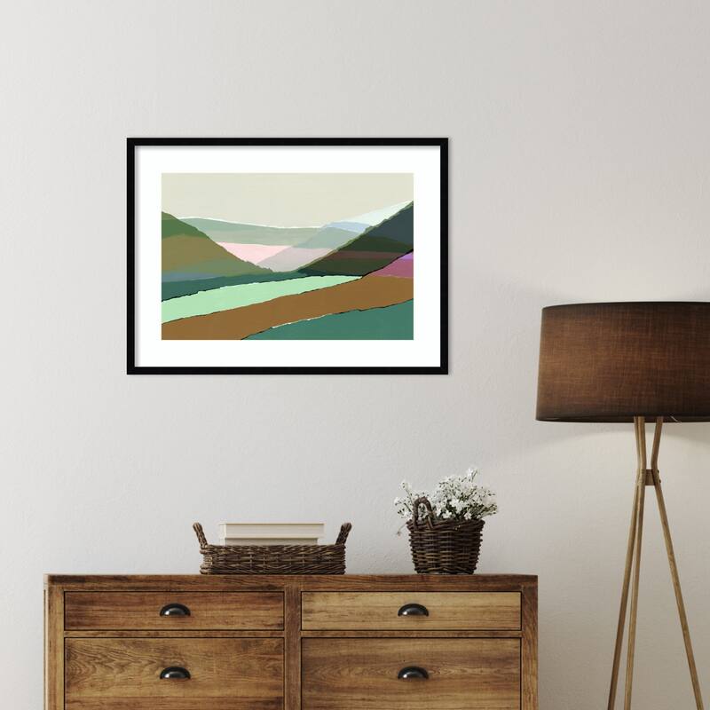 Layered Mountains And Valleys No. 1 by Cartissi Wood Framed Wall Art Print