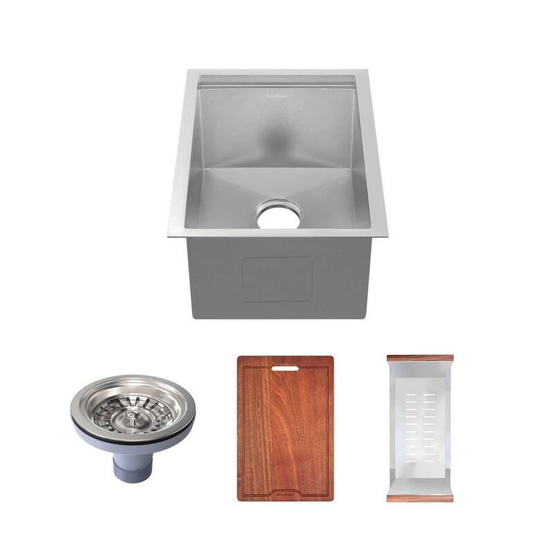Rivage 15 x 19 Single Basin Undermount Kitchen Workstation Sink - 15 x 19