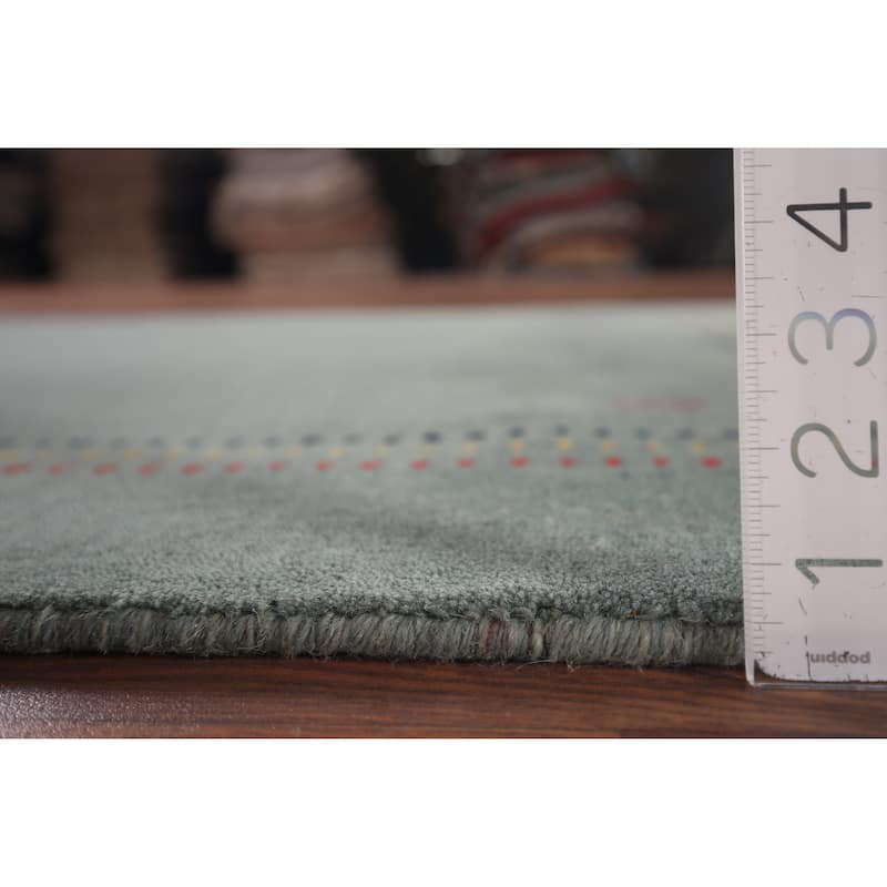 Striped Gabbeh Oriental Accent Rug Handmade Wool Carpet - 3'10"x 5'7"