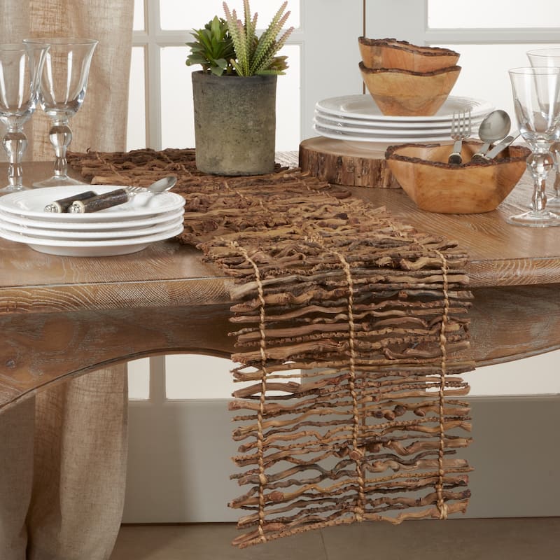 Handwoven Table Runner - Natural Textured Decorative Runner for Dining Table, Console, or Buffet, 12"x72"
