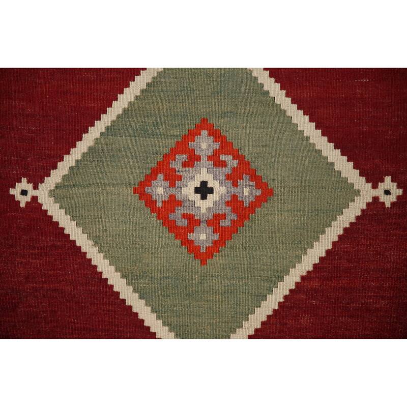 Kilim Qashqai Persian Vintage Area Rug Flatweave Wool Carpet - 4'6"x 7'10"