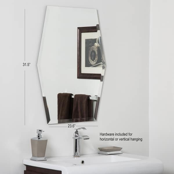 Century Clear Glass Modern Bathroom Mirror