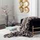 preview thumbnail 1 of 0, SAFAVIEH Faux Pheasant Black/ Grey 50 x 60-inch Throw Blanket