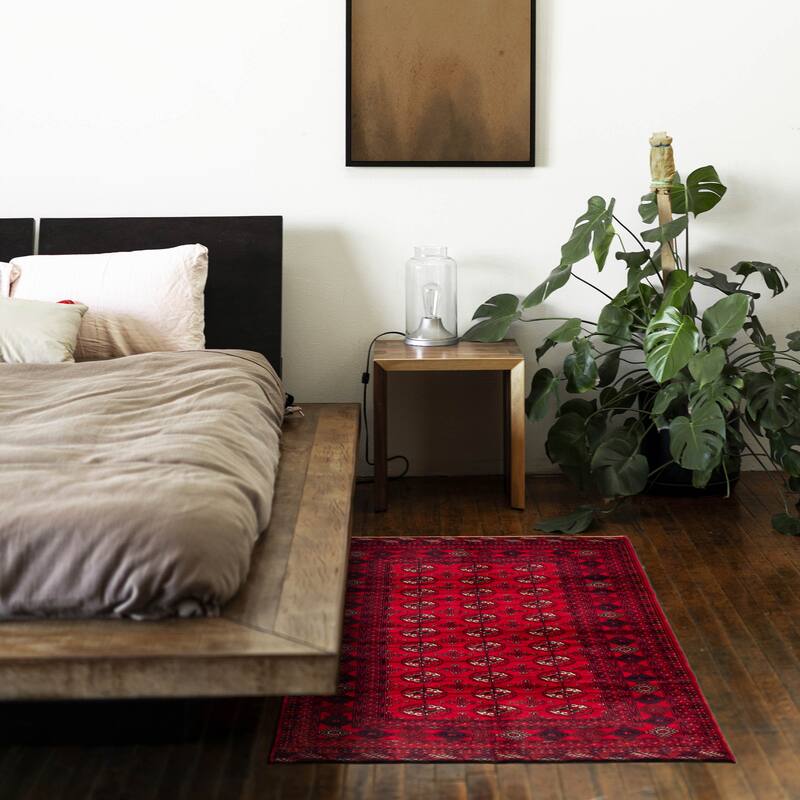 Teimani Red Rug 3'11" x 5'9" - 3'11 x 5'9