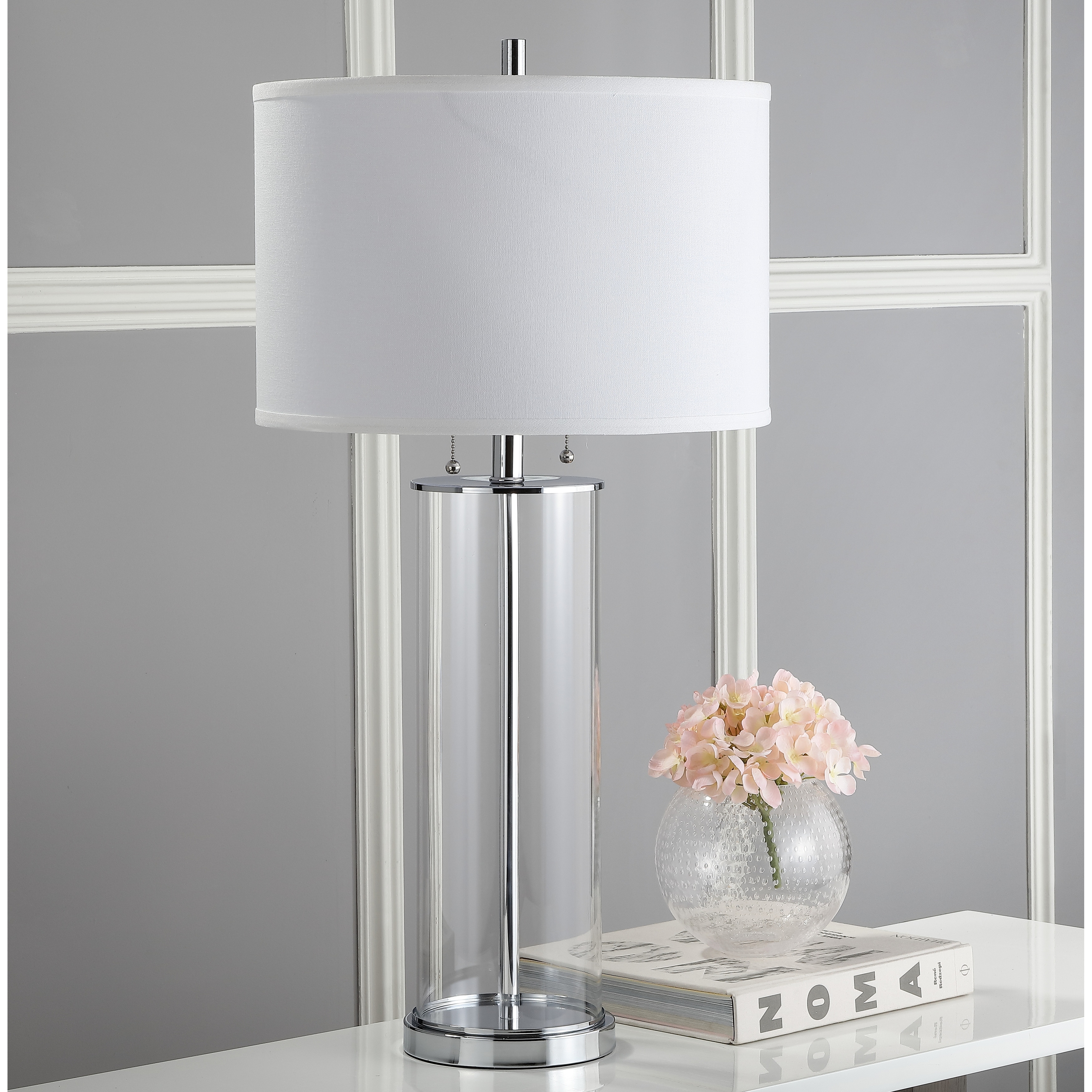 SAFAVIEH Lighting Latosha 31-inch Clear/ Off-White Table Lamp (Set of 2) - 16" x 16" x 31"