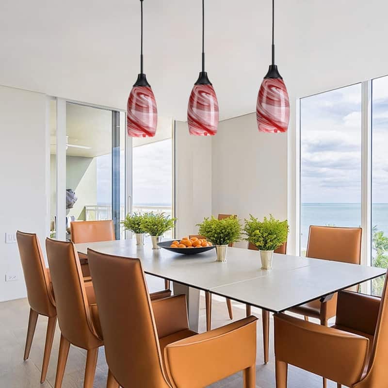 4.72” Hanging light red pendant light fixtures glass pendant light