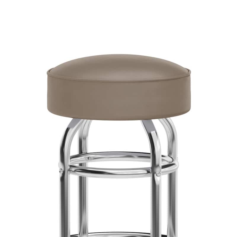 Double Ring Chrome Barstool - 20.5"D x 20.5"W x 30.25"H