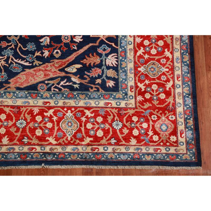Vegetable Dye Blue Ziegler Oriental Area Rug Handmade Wool Carpet - 9'2"x 12'0"