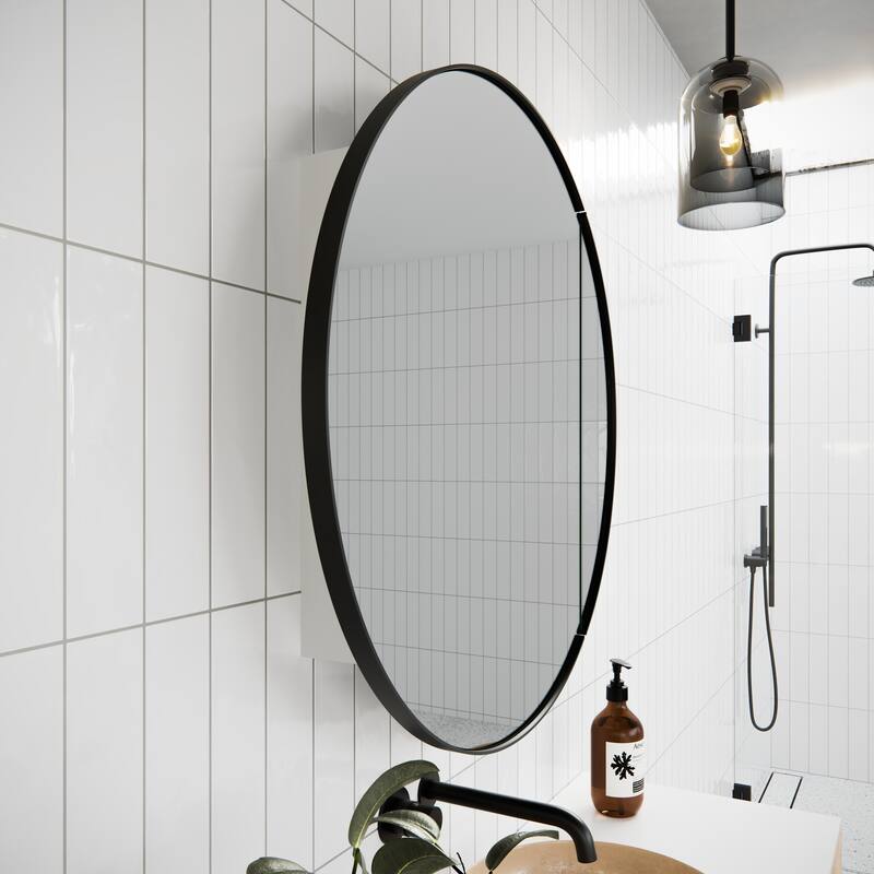 One Door Steel Frame Round Shape Medicine Cabinet