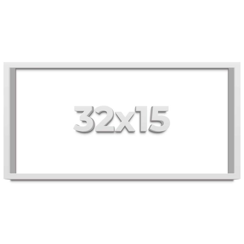 32x15 Shadow Box Frame White 1 Real Wood