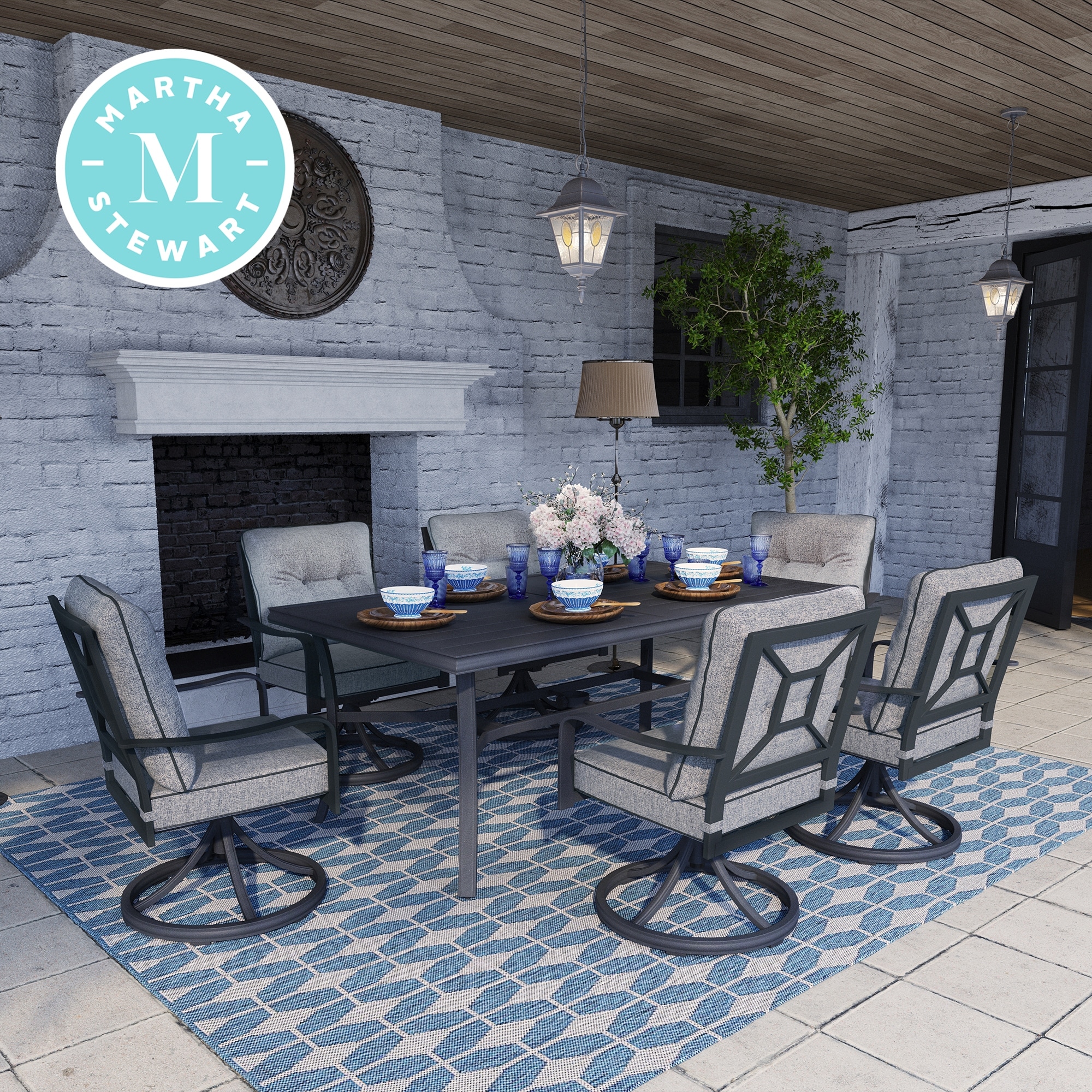 Shop Martha Stewart Thornfield 7 Piece Patio Dining Set