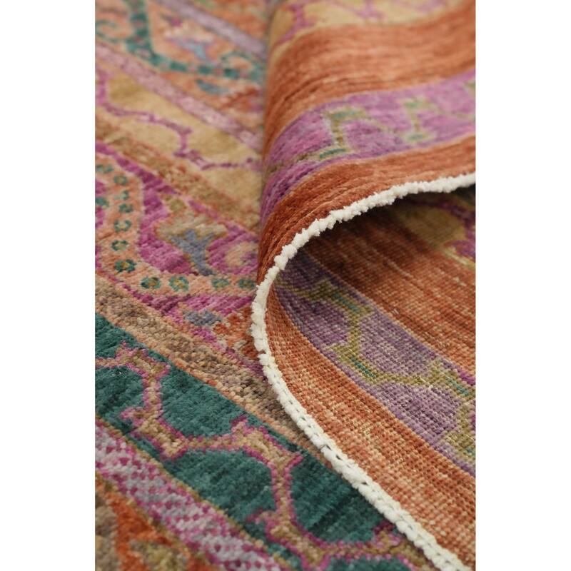 Hand Knotted Oriental 100% Wool Carpet Traditional Geometric Multi-Colored Ziegler Area Rug - 10' 0'' X 8' 1''