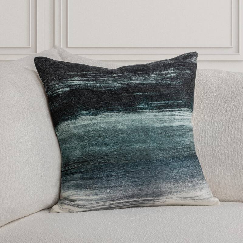 Villa by Classic Home Vita Fabric Blend Throw Pillow - Feather Down - Accent - Blue