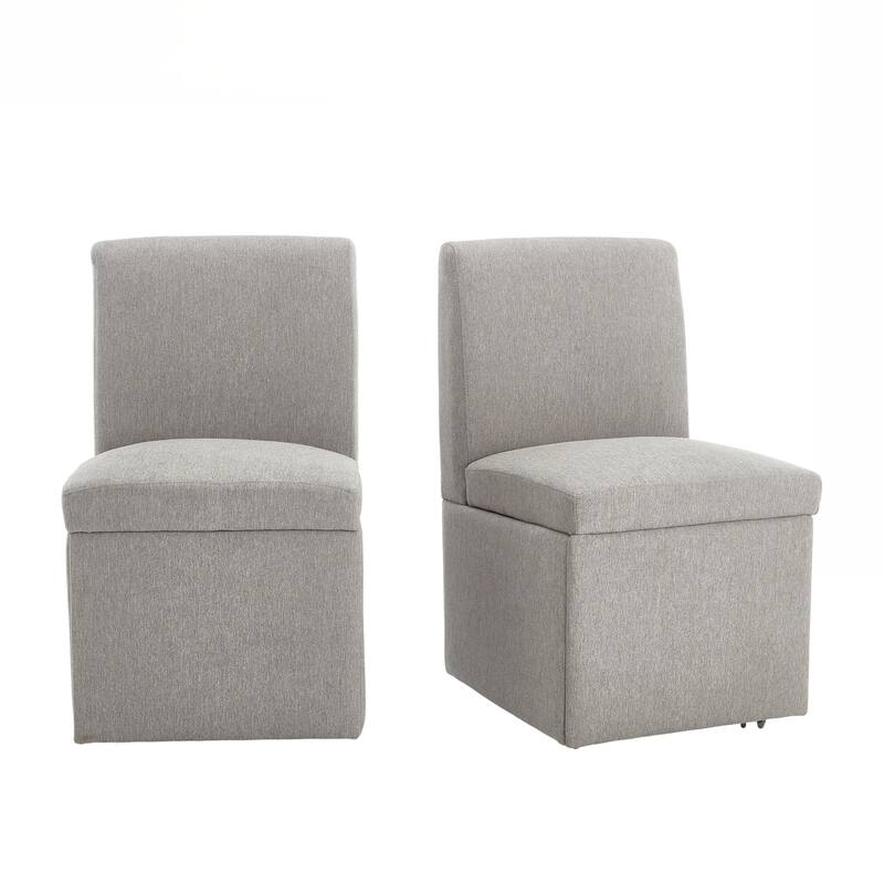 360 Degree Swivel Dining Chairs Set of 2 Swivel Dining Room Chairs Kitchen Chairs Casters & Storage Comfy Modern Rolling Chair