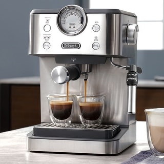 De'Longhi Linea Classic Automatic Espresso Machine with Milk Frother and Pressure Gauge Display