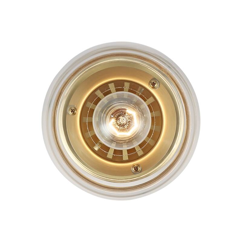Wry Lighting Daphne 1-light Semi-Flush Mount in Brushed Champagne Brass - Brushed Champagne Bronze - 1-Light Semi-flush