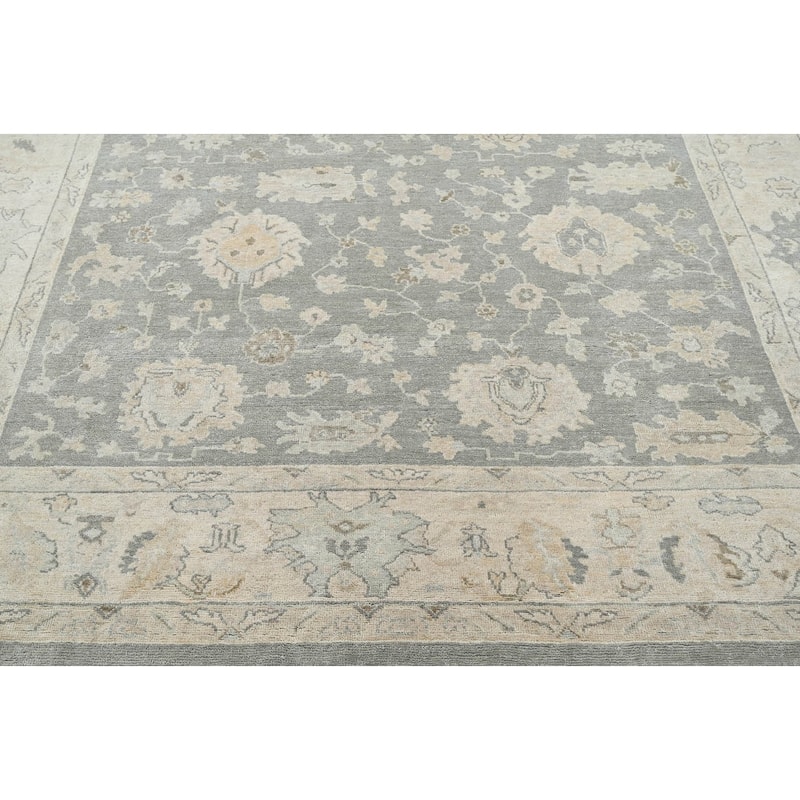 LoomBloom Multi Size Hand Knotted Turkish Oushak Gray Wool Area Rug