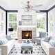 preview thumbnail 4 of 11, 52" Polished Nickel Wood 5-Blade Modern Ceiling Fan with Remote