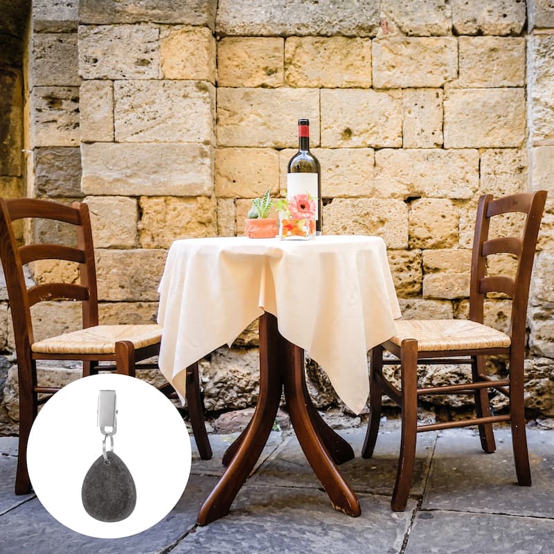 12PCS Marble Water-Drop Shape Tablecloth Weights with Metal Clip