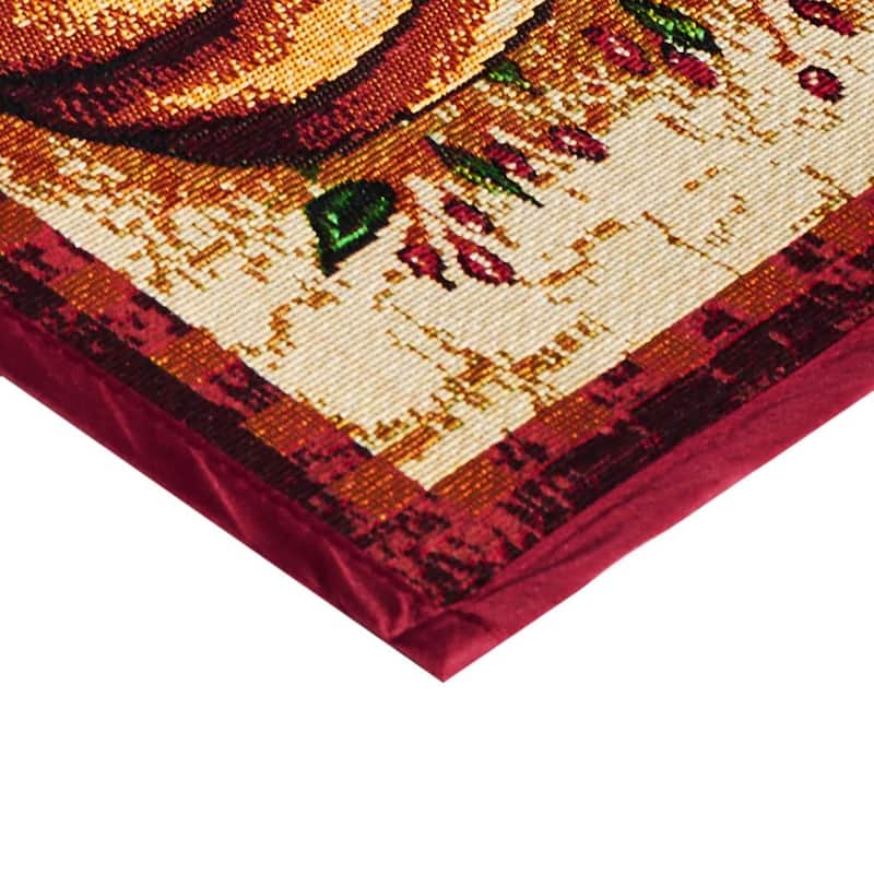 Violet Linen Fall Harvest Collection - Tapestry Pumpkins and Autumn Leaves Design - 19" X 27" Area Rug - 19" x 27"
