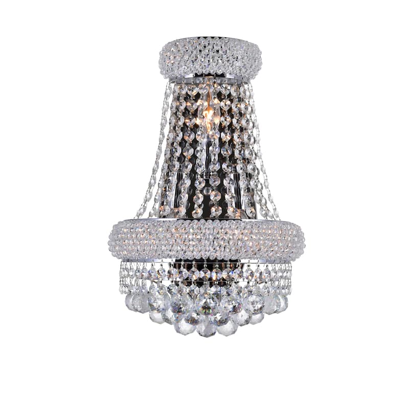 Empire 3 Light 12in Chrome Wall Sconce with Crystals - Chrome