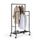 preview thumbnail 2 of 0, Industrial Loft Style Rolling Garment Rack Double Rod