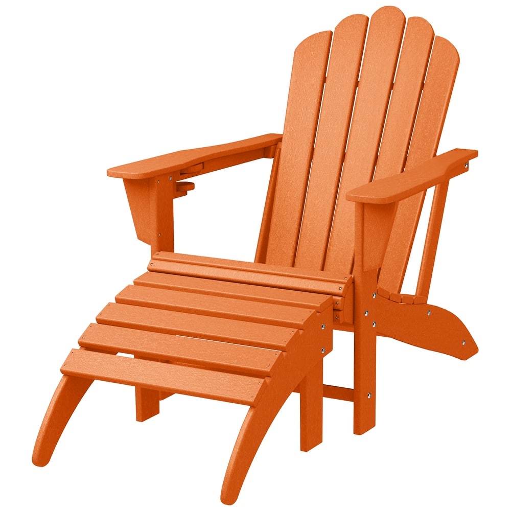Aderson Outdoor Poly Adirondack Chair with Ottoman
