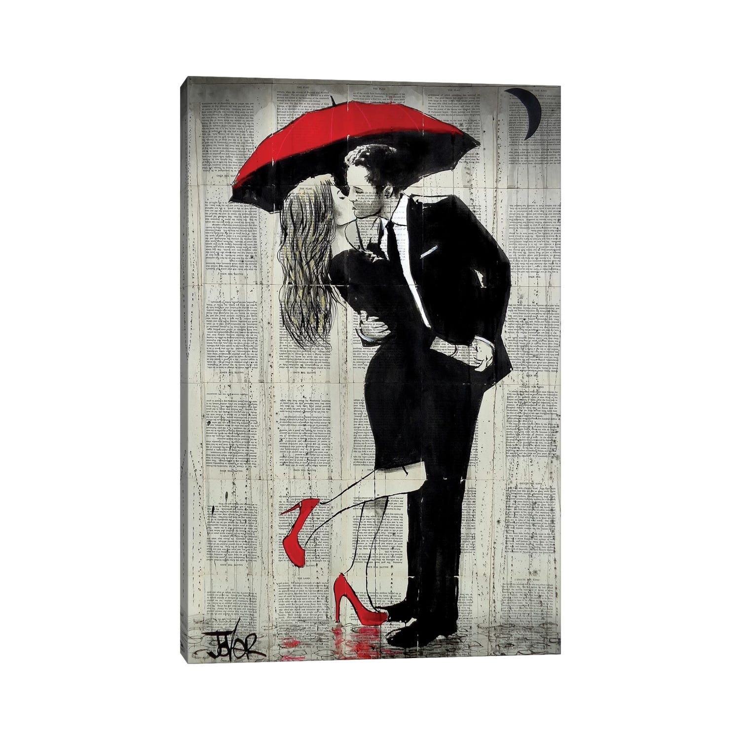 iCanvas "The Kissing Rain" by Loui Jover Canvas Print