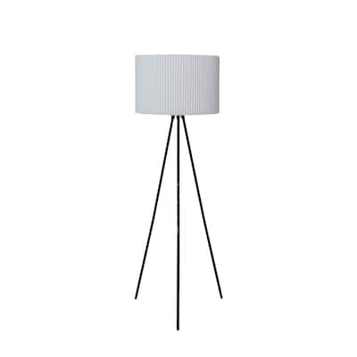 Metal Floor Lamp with Jute Shade
