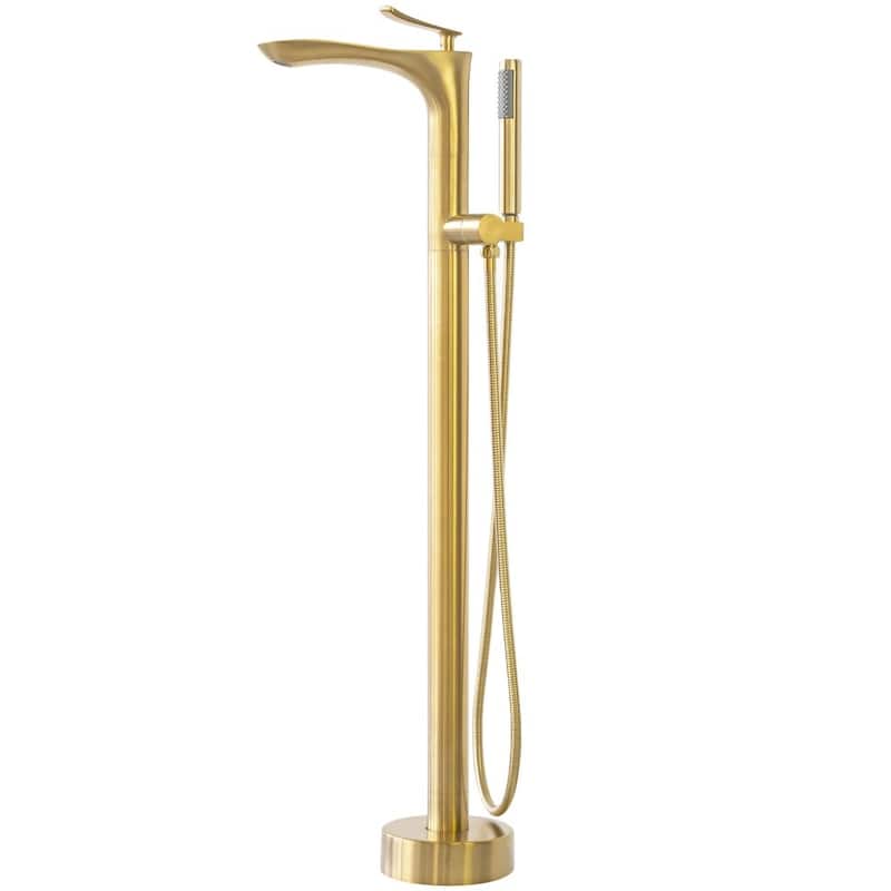 SevenFalls 8047 Single Handle Floor Mounted Tub Filler with Handheld Shower