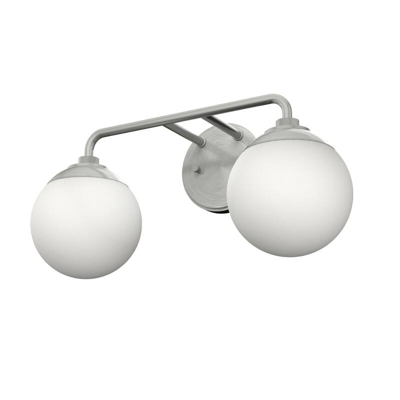 Hunter Hepburn 2 Light Vanity Wall Light, Damp Rated - Vintage, Mid-Century Modern, Glam