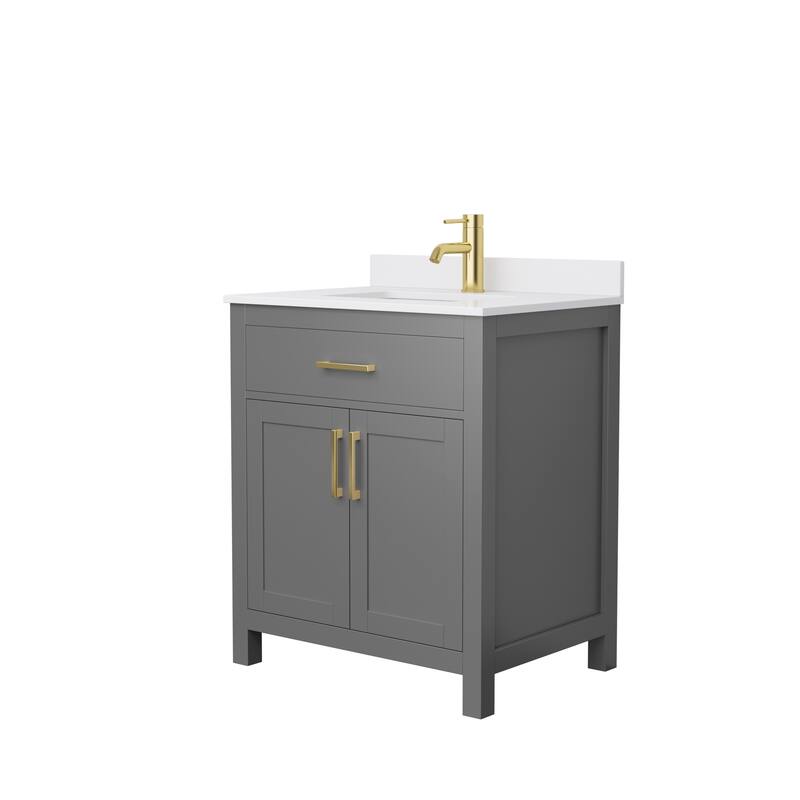 Beckett 30 Inch Single Vanity, Cultured Marble Top