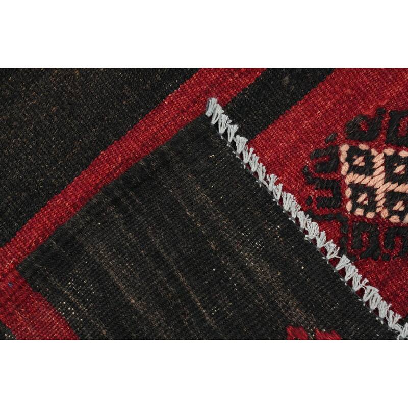 Hand Woven Oriental 100% Wool Carpet Southwestern Tribal Red Kilim Area Rug - 9' 9'' X 6' 3''