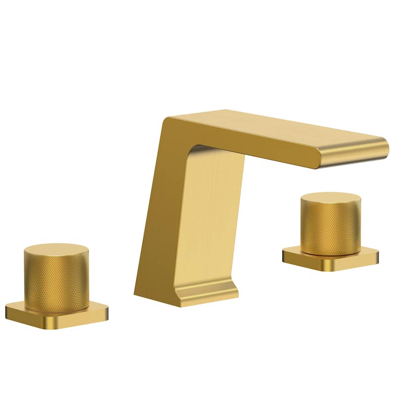 Widespread Bathroom Faucet Double Handle 3 Hole Bathroom Sink Faucet Waterfall Spout - Brushed Gold