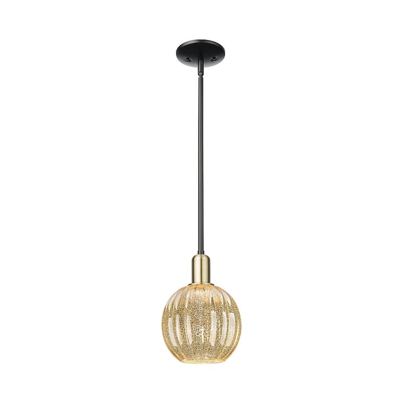 Innovations Lighting 716-1S-11-7 Preston Pendant Preston 7" Wide Mini - Black Antique Brass / Mercury