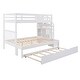 preview thumbnail 14 of 18, Wood Bunk Bed with Twin Size Trundle, White