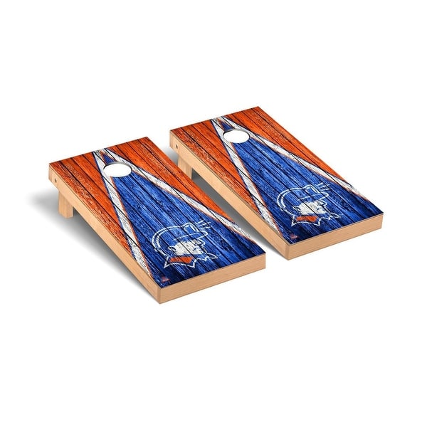 slide 2 of 5, Wisconsin Platteville Pioneers Triangle Cornhole Board Set