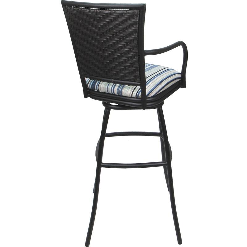 Set of 3 Outdoor Indoor Bar Stool Counter, Extra Tall - Erin with Arms
