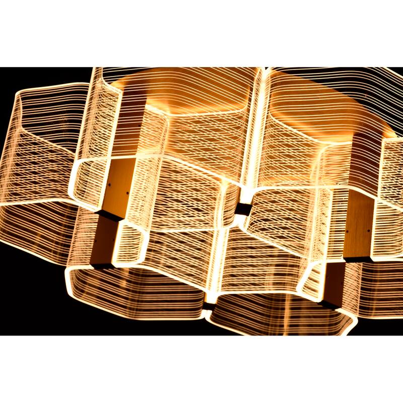 Kenzo LED 6 Light Flush Mount Vintage Brass Finish Light Guide Panel - Polished Anodized Bronze