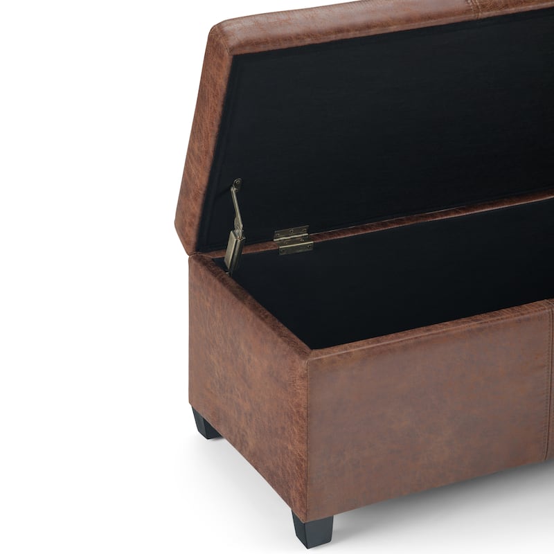 WYNDENHALL Franklin 48-in. Wide Contemporary Rectangular Storage Ottoman