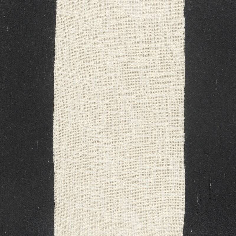 Handwoven Broad Striped Cotton Throw Pillow Cover - 20" - White and Black