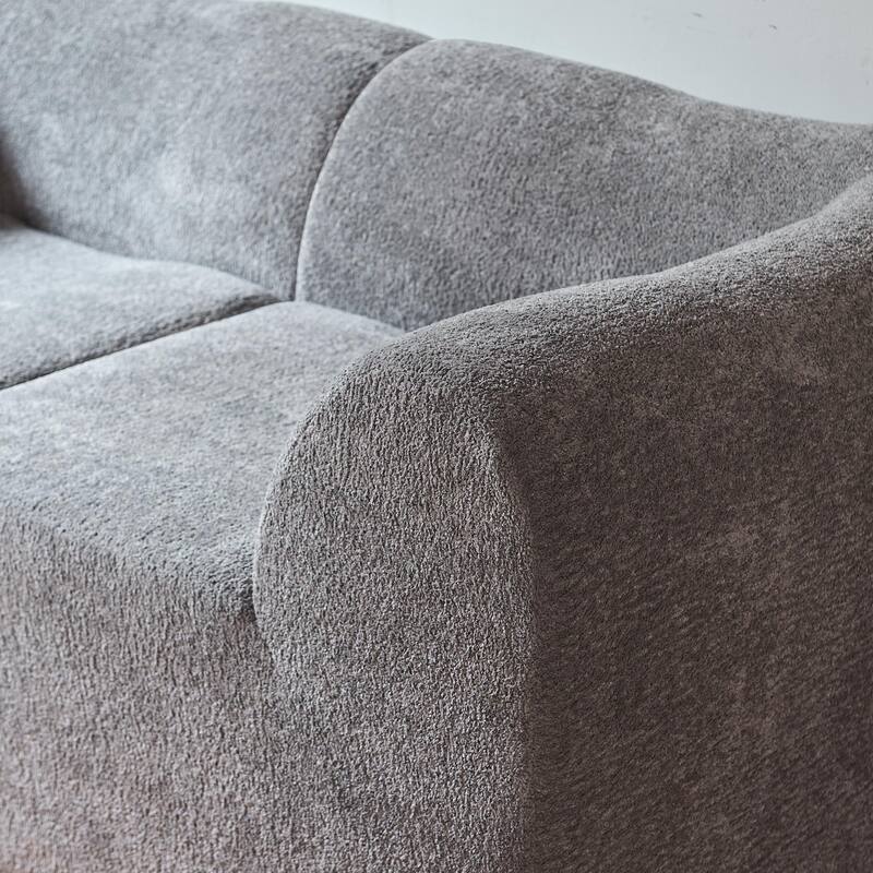 Minimalist Accent Sofa Loveseat Couch with 2 Throw Pillows, 2-Seater Couch for Living Room Apartments