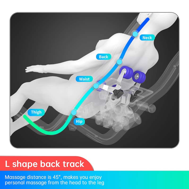 Clie Modern Faux Leather Zero Gravity LED Light Massage Chair with Bluetooth Speaker and USB Port by Furniture of America